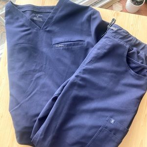 Jaanuu Mens Navy Blue Scrub Set Size M